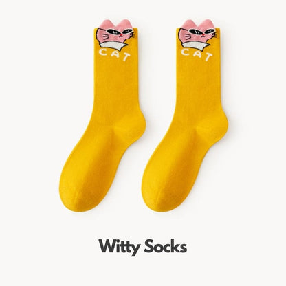 Witty Socks 0 Spectacled Cat / 1 Pair Witty Socks Sentience Collection