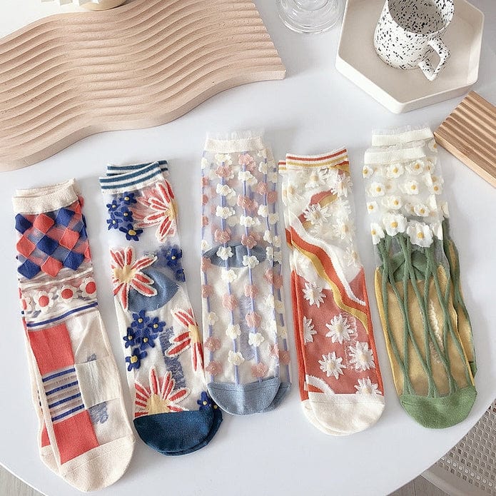 Witty Socks Beyond Blossoming Collection in Set / 5 Pairs Witty Socks Beyond Blossoming Collection