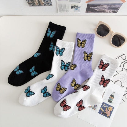 Witty Socks Butterfly Collection in Set / 4 Pairs Witty Socks Butterfly Collection