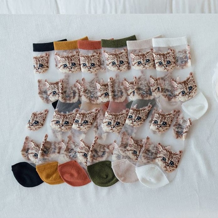 Witty Socks Kitty Cat Collection in Set / 6 Pairs Witty Socks Kitty Cat Collection