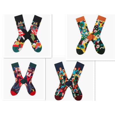 Witty Socks Socks Artistic Asylum Collection in Set / 4 Pairs Unisex | Witty Socks Artistic Asylum Collection