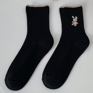 Witty Socks Socks Black / 1 Pair Witty Socks Bunny Doll Collection