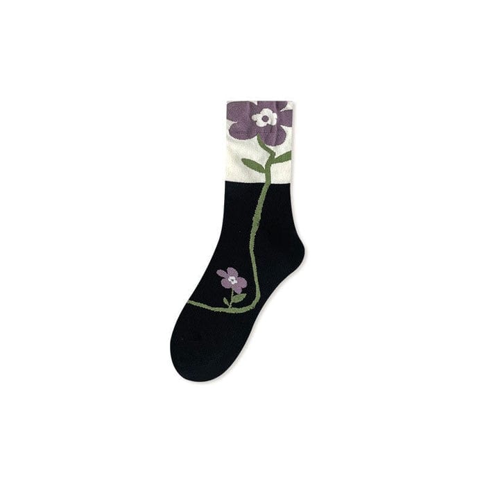 Witty Socks Socks Black / 1 Pair Witty Socks Floral Delight Collection