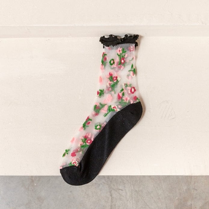 Witty Socks Socks Black / 1 Pair Witty Socks Pretty Blooms Collection