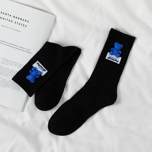Witty Socks Socks Black - Blue Bear / 1 Pair Witty Socks Pawsitively Pretty Collection