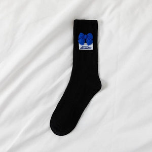Witty Socks Socks Black - Blue Bow / 1 Pair Witty Socks Pawsitively Pretty Collection