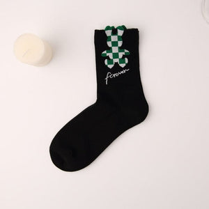 Witty Socks Socks Black Checkered Bunny / 1 Pair Witty Socks Checkered Bunny & Primrose Collection
