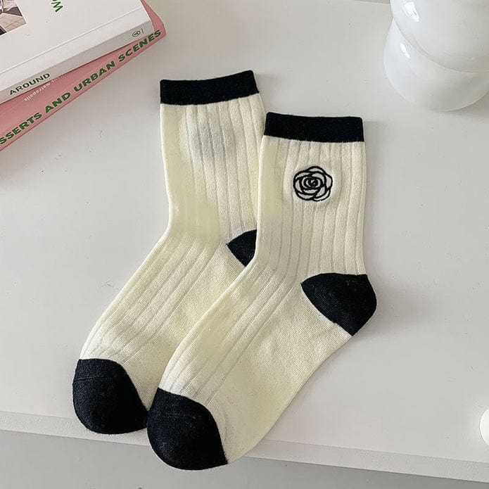Witty Socks Socks Black Rose- Cream / 1 Pair Witty Socks Loop It Up Collection