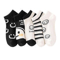 Witty Socks Socks Black White Smiles Set of 5