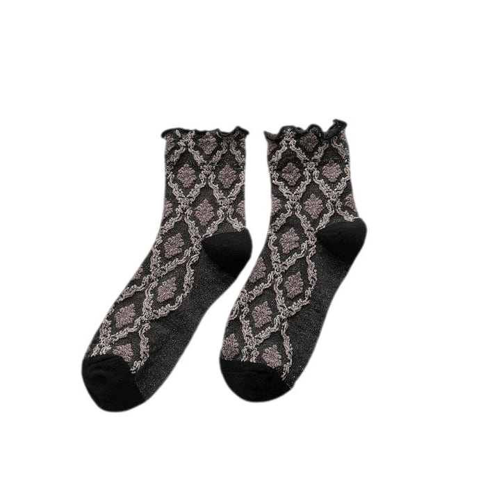 Witty Socks Socks Black Witty Socks Ethnic Elegance Ruffle Collection
