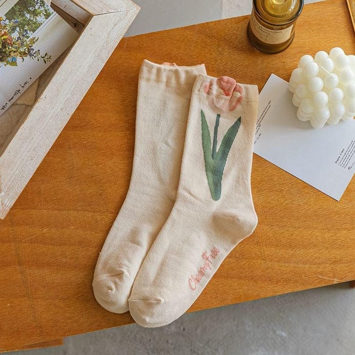 Witty Socks Socks Blooming Tulip / 1 Pair Witty Socks Tulip Festival Collection