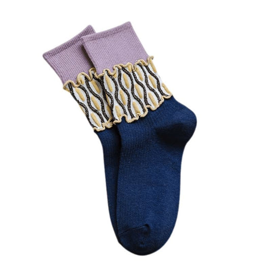 Witty Socks Socks Blue Floral Stitch Blue