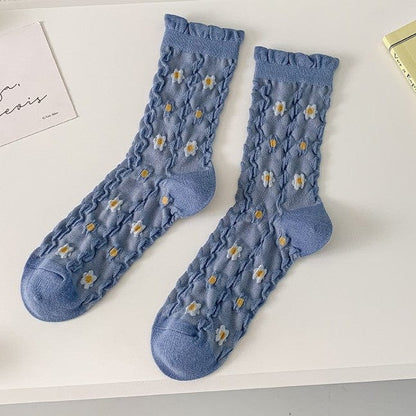 Witty Socks Socks Blue Flowers / 1 Pair Witty Socks Playful Squirrel Collection