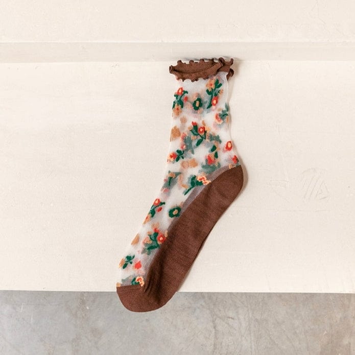 Witty Socks Socks Brown / 1 Pair Witty Socks Pretty Blooms Collection