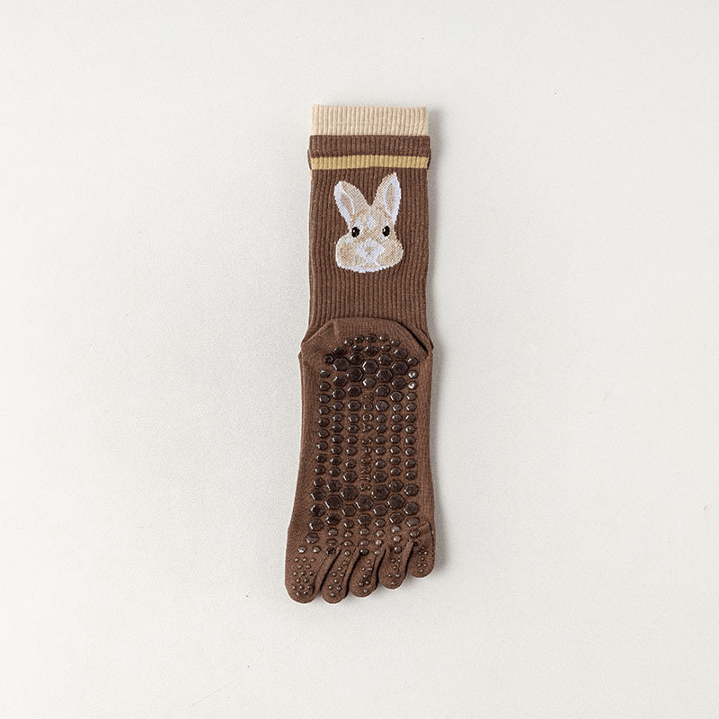 Witty Socks Socks Brown Bunny / 1 Pair Witty Socks Cute Critters Purrfectly Balanced Yoga Socks Collection