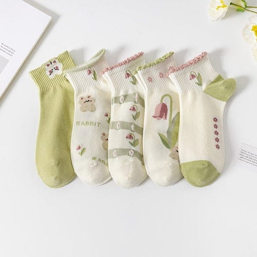 Witty Socks Socks Bunny Love Lily Collection in Set / 5 Pairs Witty Socks Bunny Love Lily Collection