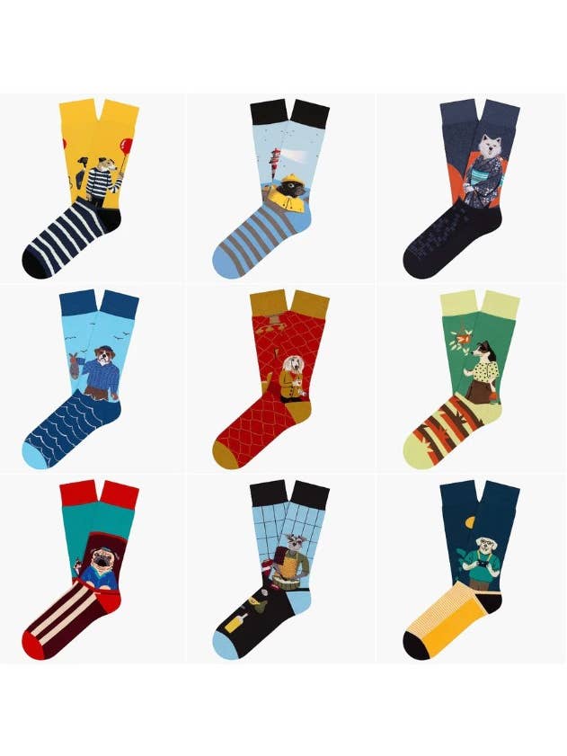 Witty Socks Socks Canine Couture Collection in Set / 9 Pairs Unisex | Witty Socks Canine Couture Collection