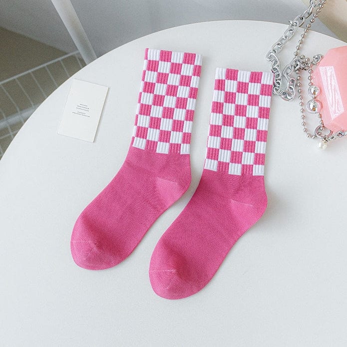 Witty Socks Socks Checkered Chess / 1 Pair Witty Socks Shades of Pink Collection
