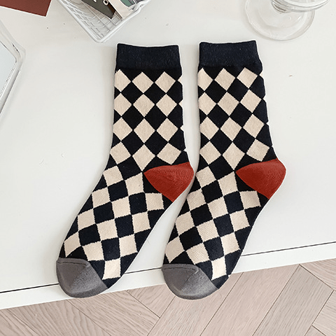 Witty Socks Socks Chessboard Chic / 1 Pair Witty Socks Dainty Blossoms Collection