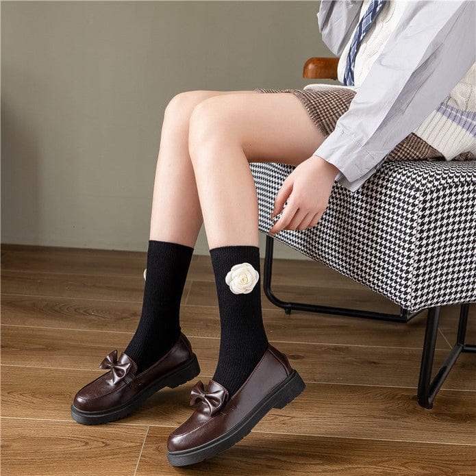 Witty Socks Socks Chic school girl- Black / 1 Pair Witty Socks Blossoming Beauty Collection