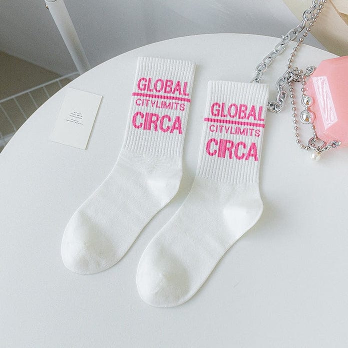 Witty Socks Socks CIRCA- White / 1 Pair Witty Socks Shades of Pink Collection