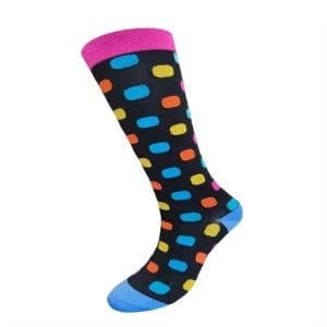 Witty Socks Socks Compression Rainbow Polkadot Compression Socks Rainbow Polkadot