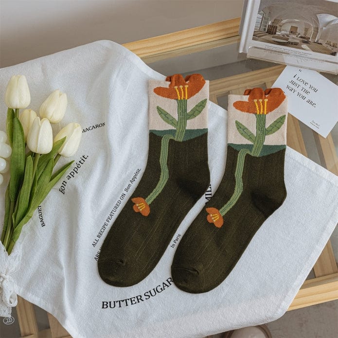 Witty Socks Socks Creeping Beauty Socks / 1 Pair Witty Socks Graceful Garden Collection