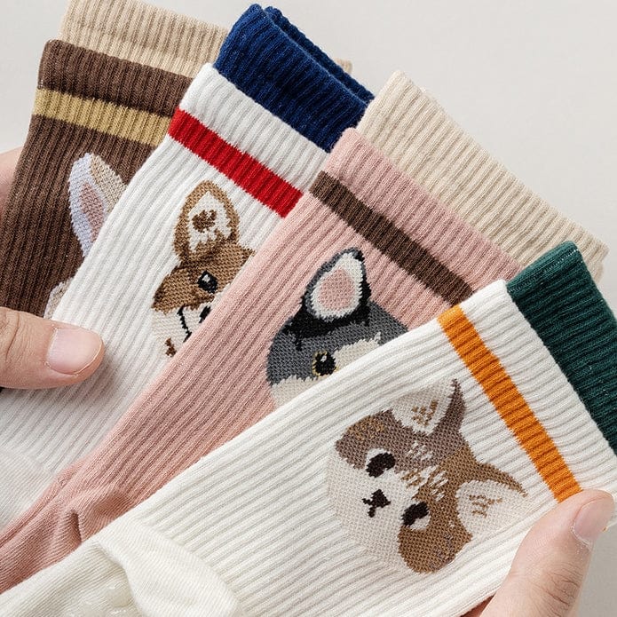 Witty Socks Socks Cute Critters Purrfectly Balanced Yoga Socks Collection in Set / 4 Pairs Witty Socks Cute Critters Purrfectly Balanced Yoga Socks Collection