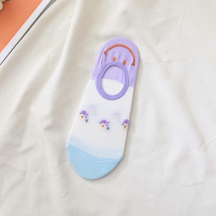 Witty Socks Socks Elegant Lavender Bouque / 1 Pair Witty Socks Petals and Smiles Collection