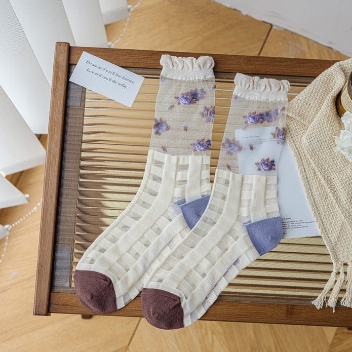Witty Socks Socks Enchanting Lilac / 1 Pair Witty Socks Blue Petal Collection
