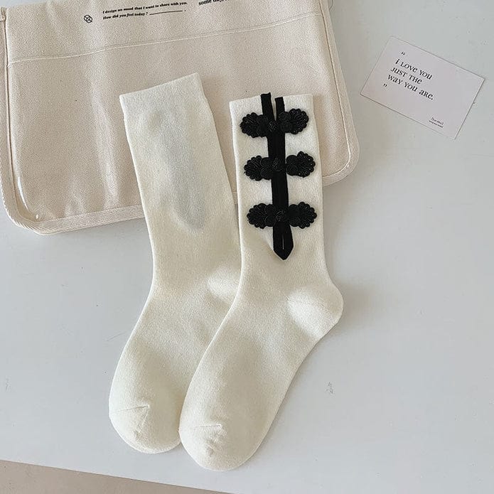 Witty Socks Socks Fix Me Up- White / 1 Pair Witty Socks Black and White Collection