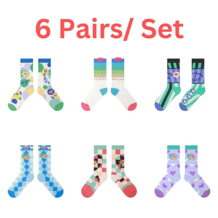 Witty Socks Socks Floral Heartbeat Collection in Set / 5 Pairs Witty Socks Floral Heartbeat Collection