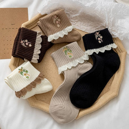 Witty Socks Socks Flowery Frill Collection in Set / 5 Pairs Witty Socks Flowery Frill Collection