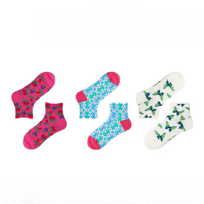 Witty Socks Socks Fluttering Blooms / 3 Pairs Witty Socks Rainbow Bliss Collection | 3 Pairs
