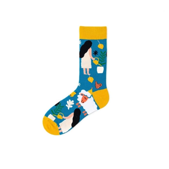 Witty Socks Socks Garden Girl / 1 Pair Unisex | Witty Socks Lavish Living Collection