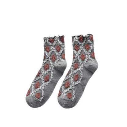 Witty Socks Socks Gray Witty Socks Ethnic Elegance Ruffle Collection