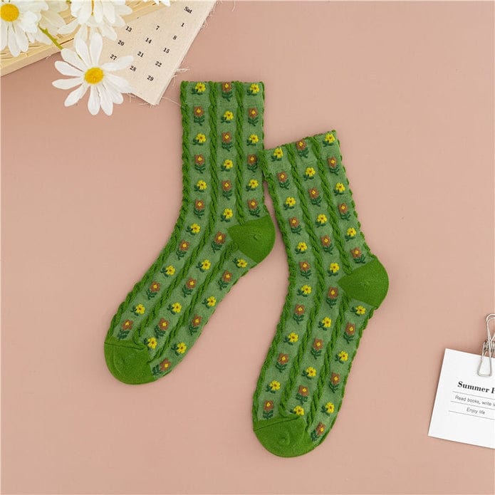 Witty Socks Socks Green / 1 Pair Witty Socks Flowery Collection