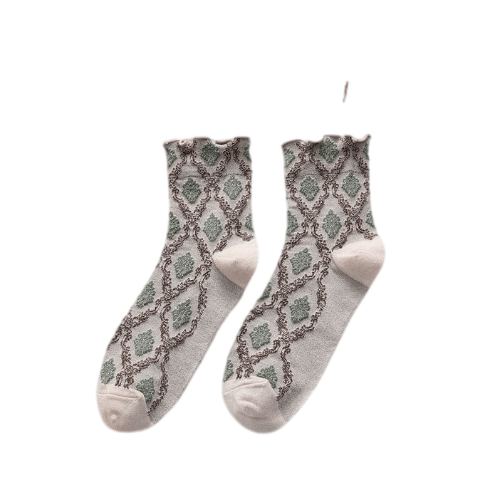 Witty Socks Socks Khaki Witty Socks Ethnic Elegance Ruffle Collection