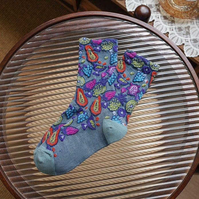 Witty Socks Socks Light Blue / 1 Pair Witty Socks Vintage Fruit Frenzy Collection
