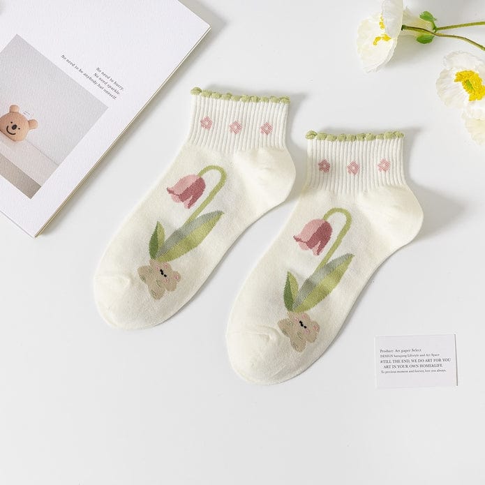 Witty Socks Socks Lily-Livered in Ruffles / 1 Pair Witty Socks Bunny Love Lily Collection