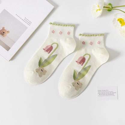 Witty Socks Socks Lily-Livered in Ruffles / 1 Pair Witty Socks Bunny Love Lily Collection