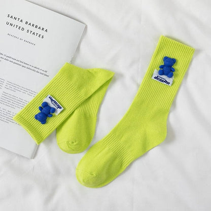 Witty Socks Socks Lime - Blue Bear / 1 Pair Witty Socks Pawsitively Pretty Collection