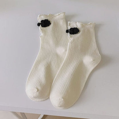 Witty Socks Socks Loop It Up- White / 1 Pair Witty Socks Black and White Collection
