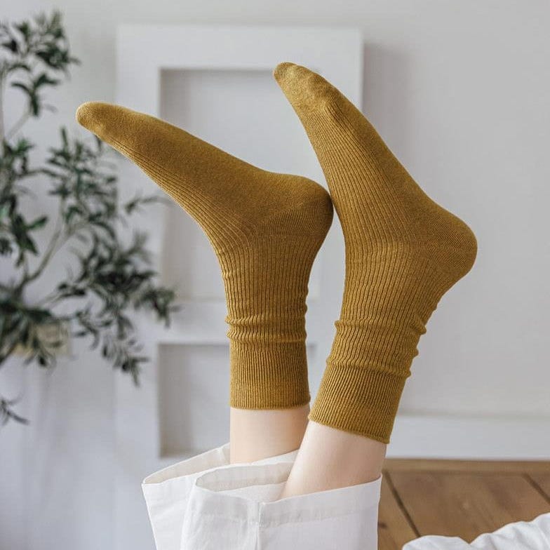 Witty Socks Socks Mustard / 1 Pair Witty Socks Cozy Comfort Basics Collection
