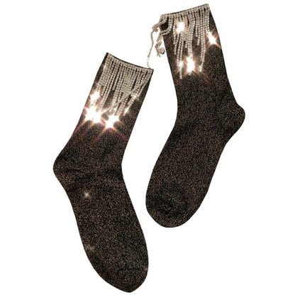 Witty Socks Socks My Feet Sparkle - Gold / 1 Pair Witty Socks Dazzling Rhinestones Collection