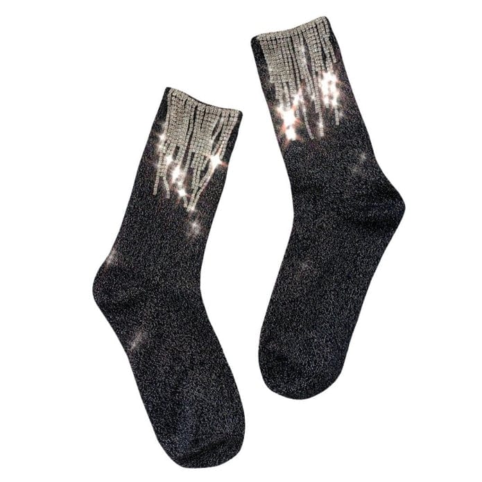 Witty Socks Socks My Feet Sparkle - Silver / 1 Pair Witty Socks Dazzling Rhinestones Collection