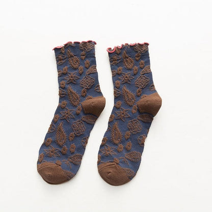 Witty Socks Socks Navy Blue / 1 Pair Witty Socks Mixed Leaf Collection