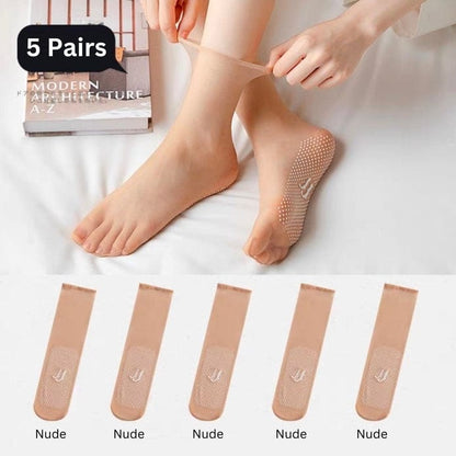 Witty Socks Socks Nude / 5 Pairs Witty Socks Sheer Elegance Anti-Skid Collection - 5 Pairs/ Set