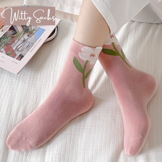 Witty Socks Socks Pink / 1 Pair Witty Socks Floral Delight Collection