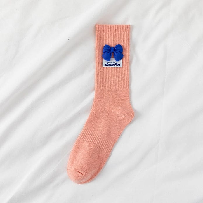 Witty Socks Socks Pink - Blue Bow / 1 Pair Witty Socks Pawsitively Pretty Collection